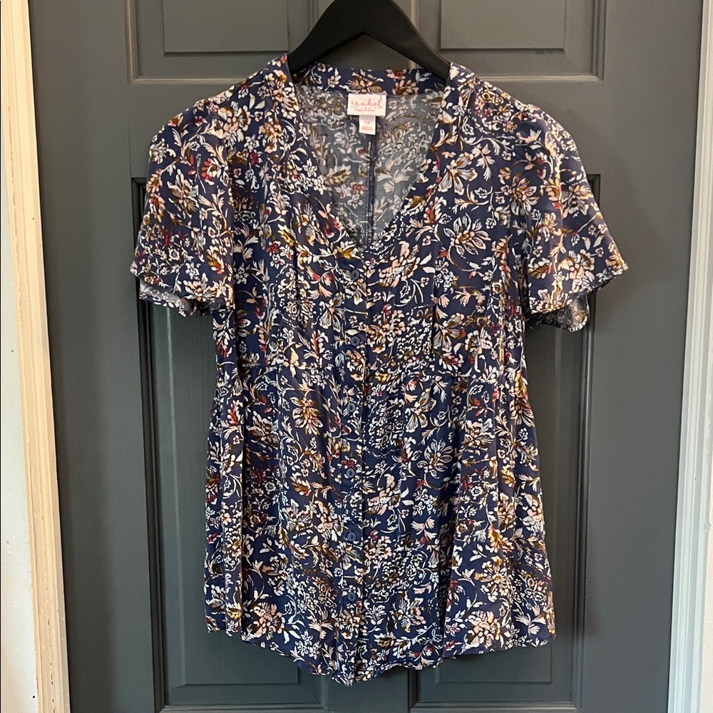 Isabel Maternity by Ingrid & Isabel Navy Floral Blouse HALI